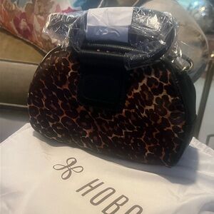 Hobo purse, leopard print and black